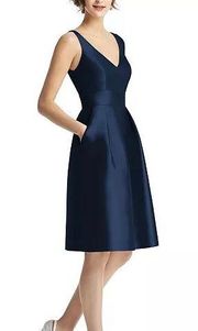 NWT  Midnight Blue V-Neck A-Line Dress Size 18