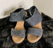 Toms Majorca Cutout Womens Sandals Blue Denim Size 9.5