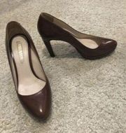 Prada Womens Brown Leather High Heel Pumps Size 37