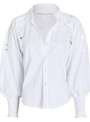 VERONICA BEARD Lilah Eyelet Poplin Button-Down Shirt White Size 8