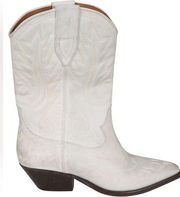 NIB Isabel Marant Western Stitch White Cowboy Boots 37