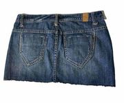 Maurices Skirt Womens 7/8 Regular Blue Mini  Distressed Denim Preppy