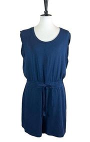 Lou & Grey Women’s Romper Pockets Sleeveless Ponte Knit Navy Blue Size Large