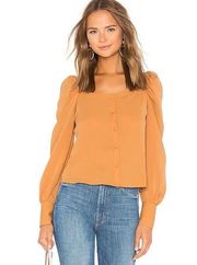 Line & Dot Thea Square Neck Blouse in Caramel