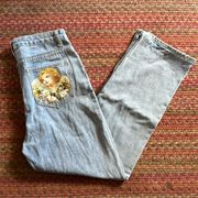 ANGEL POCKET LIGHT WASH STRAIGHT JEANS