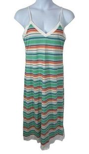 Nautica Intimates Sleepwear Striped Maxi Nightgown or Beach Coverup Size Large