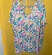 Fresh Produce Size 3X Stretchy Cotton Modal Lightweight Tropical Floral Blouse