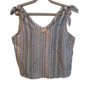 COPPER key striped deep v neck tank