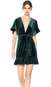 NWT  Desma Plunging Velvet Wrap Dress