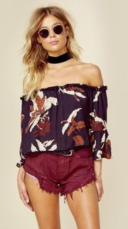 Revolve Pompom trim off the shoulder top