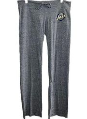 NBA Terry Sweatpants Utah Jazz Print Drawstring Loose Fit Gray Medium