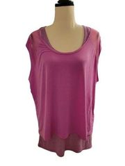 NWT Tangerine Size Large in Blush Violet Performance Tank with flowy attached co