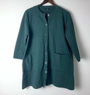 COS Forest Green Textured Cardigan Sweater Size Medium