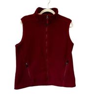L.L. BEAN red fleece zip-up vest. Size: Medium