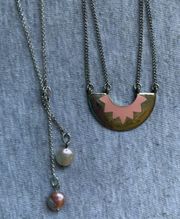 Silver And Pink Necklaces