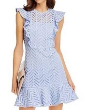 Aqua (bloomingdales) light blue ruffle dress (xs)