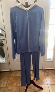 Women's St. John Sport Blue and White Tracksuit Size L