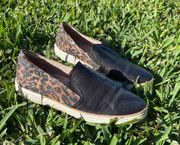 Slip Ons - Black And Cheetah