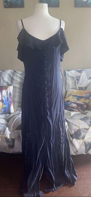 Women's Maxi long Dress Size Medium Black Stretch Sleeveless Stretch