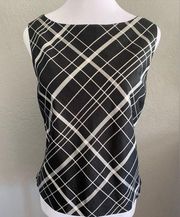 Ralph Lauren plaid Sleeveless top Preppy Silk Work office Tank Top Y2K 90s 8 NWT