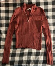 Red Brown Long Sleeve Large