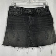 GRLFRND Black Eva Mini Denim‎ Skirt