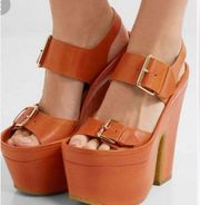 Stella McCartney
Buckle Faux-Leather Platform Sandals Praline 38 8