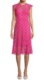 Elie Tahari Florance Geometric pink Lace Dress size 0