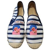 Talbots Blue and White Stripe Espadrilles Flats sz 10