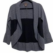 Gray & Black Merino Wool Open Jacket