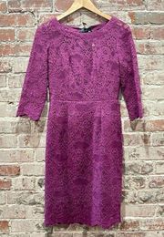 NEW Nicole Miller Lace Keyhole Dress in Wine Size 4