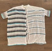 lemlem striped button down snaps sheer oversized shirt