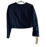 Vintage Pendleton Navy Blue Wool Cropped Pea Coat Jacket Blazer Button Down Jack
