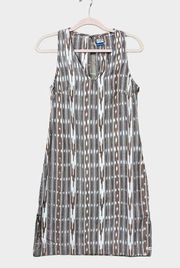 KAVU Rita Cafe Print Boho Aztec Dress Size Small Western Keyhole Back