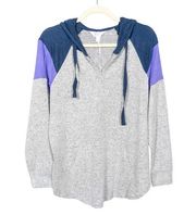 MARKET & SPRUCE Stitch Fix Dayana Hooded Sweater Heather Grey Women's Medium