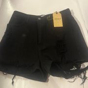 VIBRANT NWT BLACK DENIM JEAN SHORTS -LARGE