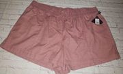 Nwt Ava & Viv Women's Plus size 4X Pull On Shorts Rose Plus Pink Elastic Waist