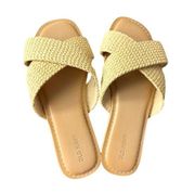 Women’s Weave Cross Band Sandals in Natural Size 8