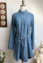 Featherstone Chambray Denim Shirt Dress size 8