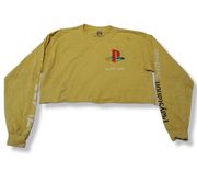 Sony Playstation Shirt Size Large SIEA PS Family Logo Japanese Long Sleeve Crop Top Cropped 