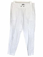 Athleta Womens Pants Linen Ankle White Size 4 Athletic Lounge Wear Athleisure