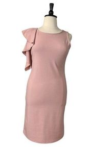 Women's Blush Pink Ruffle Shoulder Sheath Dress New Size 14 Plus
