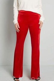 Modcloth Loving the Luxe Life Wide Leg Velvet Pants Cherry Red M