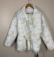 Blank NYC Quilted Wrap Puffer Jacket Size Medium M Perfect Day Tie Dye