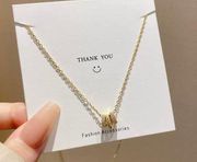 Gold ring pendant necklace women's fashion