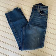 Forever 21 Blue Denim High Waisted Straight Distressed Ankle Jeans Size 25