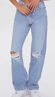 Distressed Wide-leg Jeans