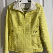 Gallery standard collar quilted coat. S Small Yellow. Pre-loved gently w…