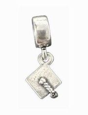 Pandora Retired Silver Graduation Cap Authentic Dangle Charm