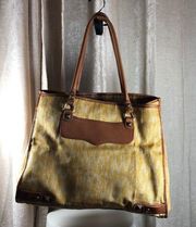 Rebecca Minkoff Weaved Canvas/Straw Tote